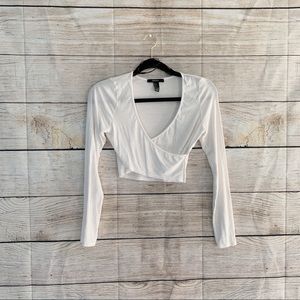 Forever 21 Wrap Long Sleeve Crop Top